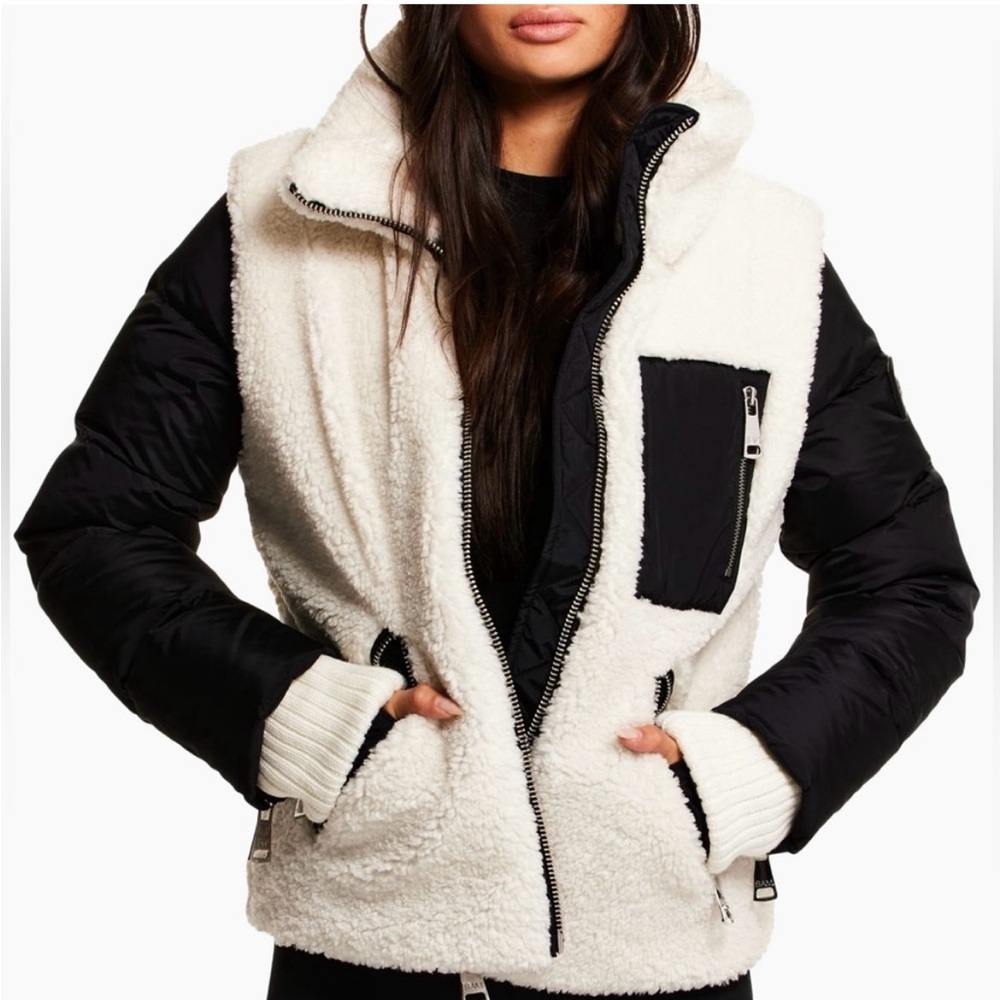 SAM. Wylie Sherpa Puffer Jacket - Like new - Size M - White/Black